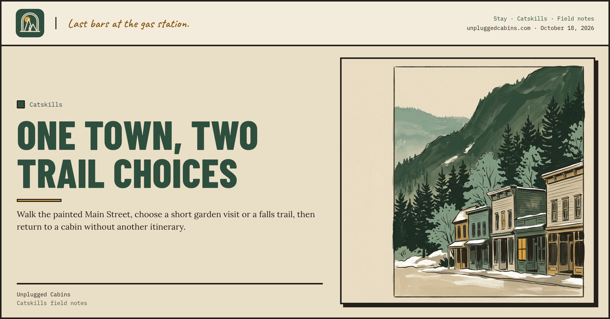 One town, two trail choices — Tannersville NY, painted on purpose